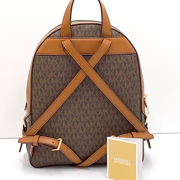 MICHAEL KORS JAYCEE MEDIUM BACKPACK BROWN SIGNATURE COLOR NWT - Picture 3 of 16